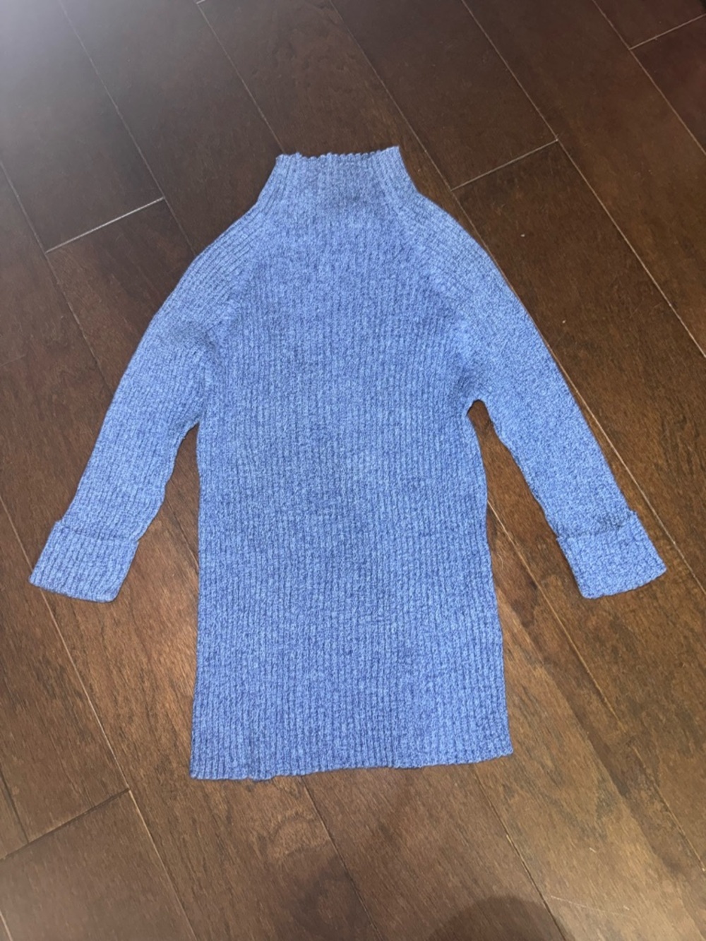 Cozy Blue Ribbed Turtleneck Sweater